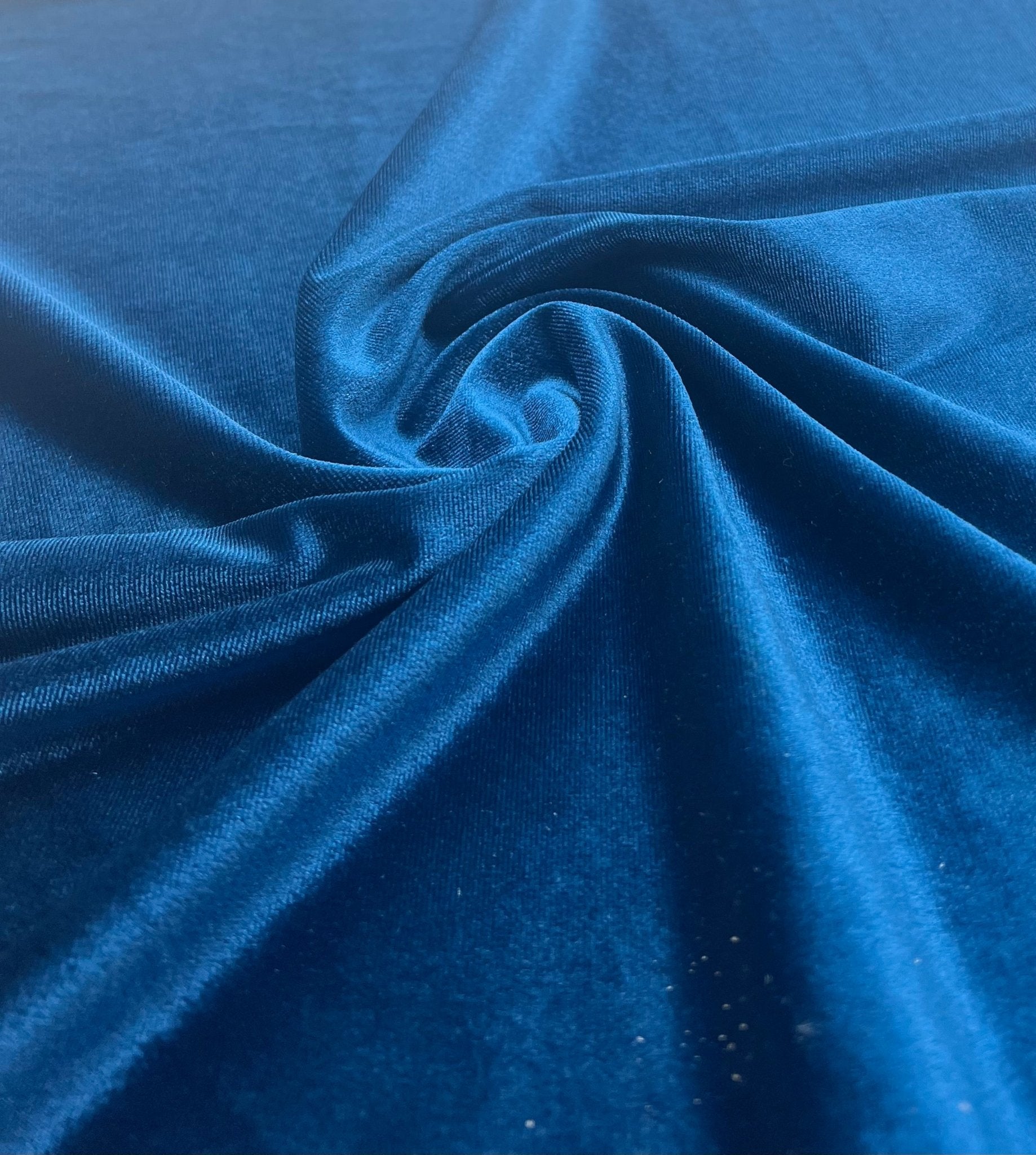 Teal Plain Velour Spandex Stretch Fabric - T9 Fabrics